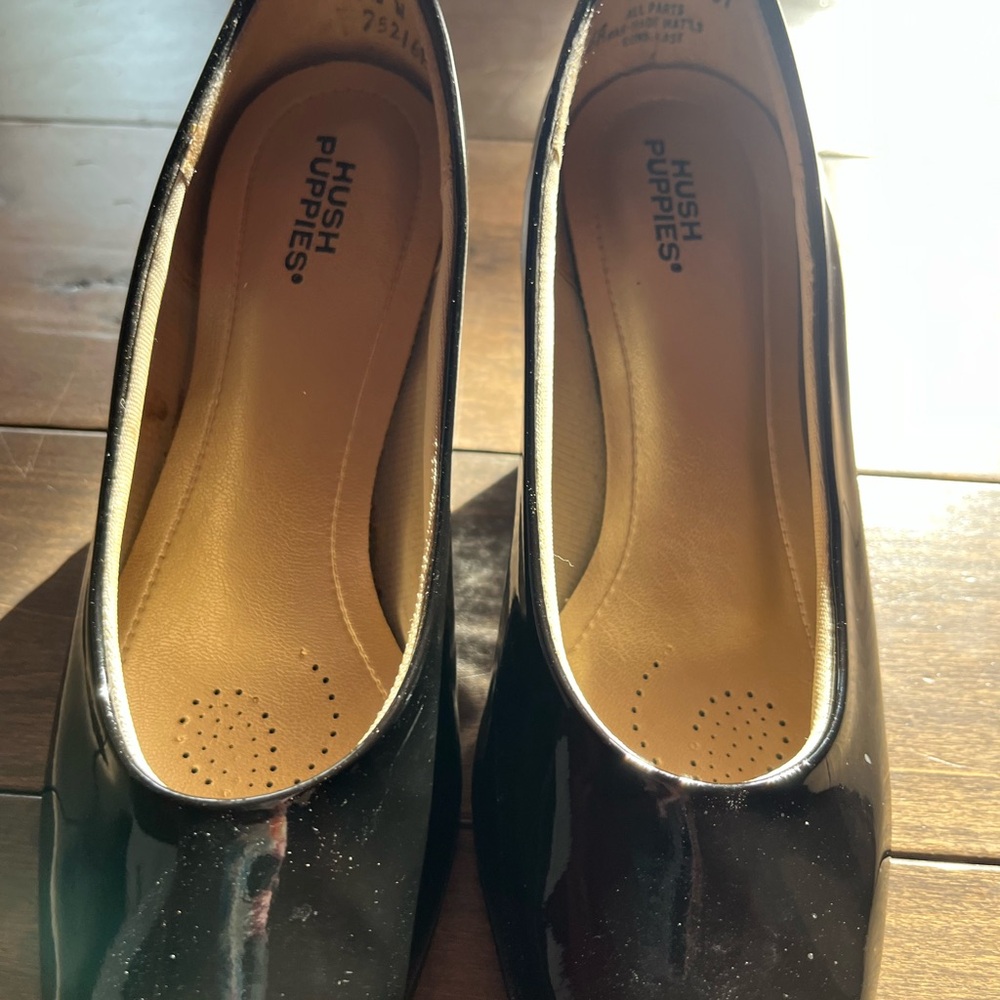 Hush Puppies Black Heels with Glossy Finish